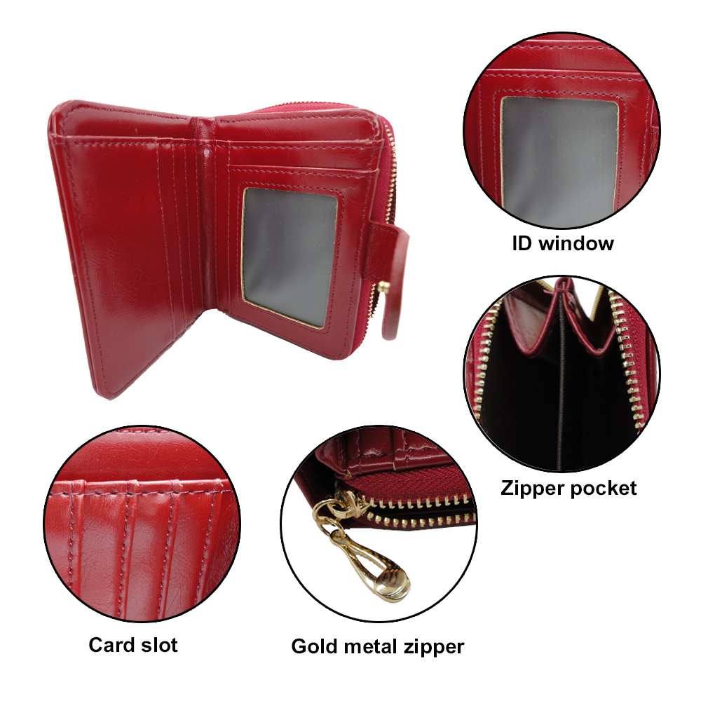 Red Wallet PU Leather - Image 3