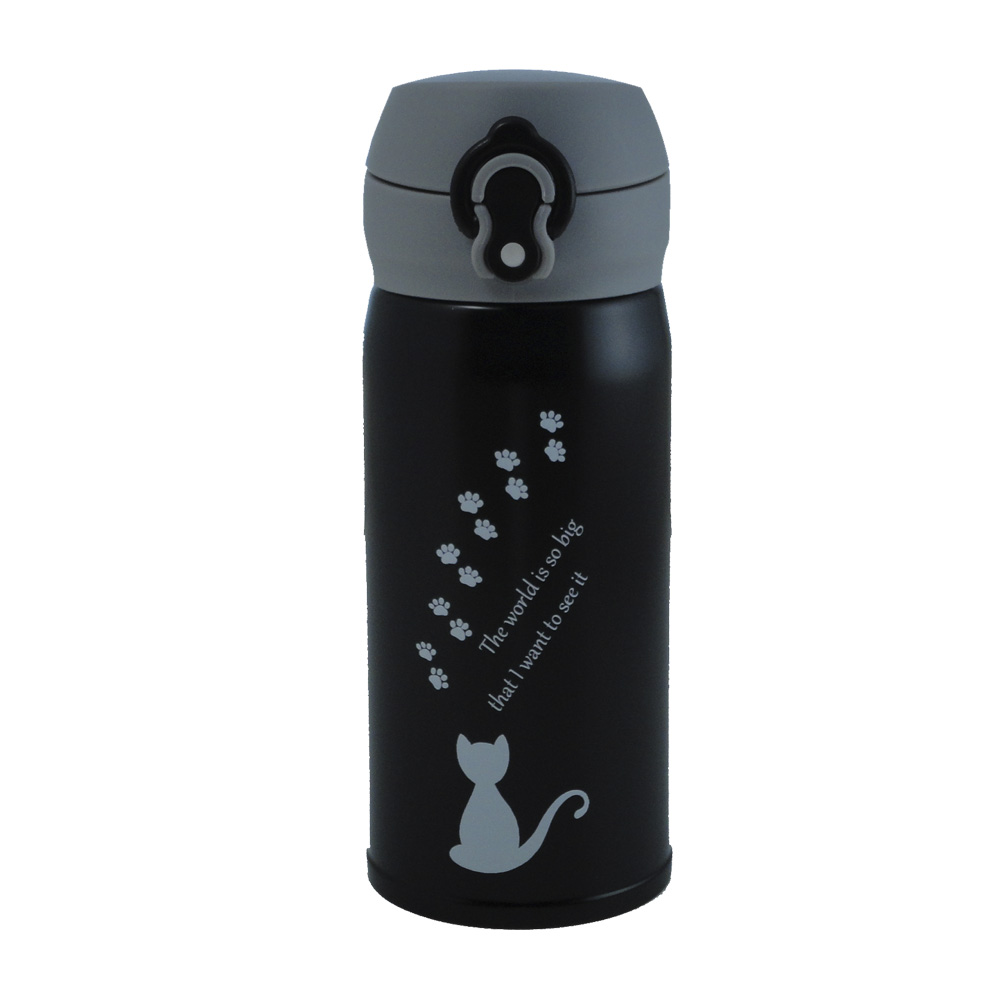 Thermal Bottle Stainless Steel 350 ML Cartoon Cat Printing Flask/Cup for Kids 12 OZ